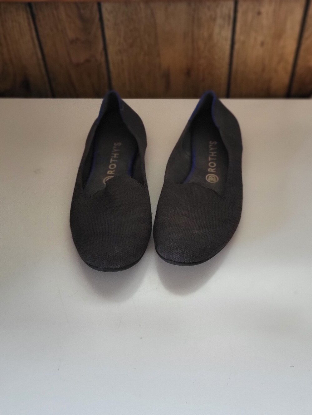 ROTHYS Womens Flats 10 Dark Gray With Hints Of Blue Stretch Slip-on